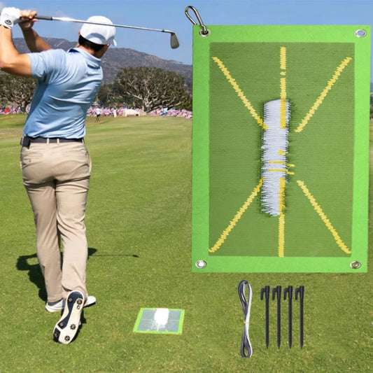 Indoor & Outdoor Golf Practice Mat – Hitting Mat with Tees & Hook