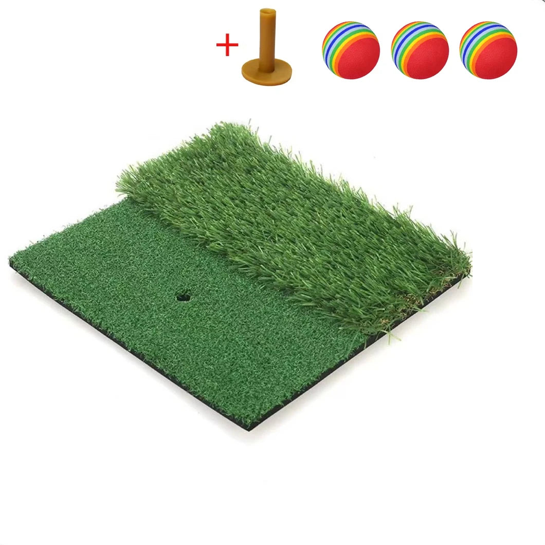 Portable Golf Hitting Mat with Tee Hole