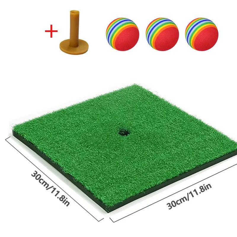 Portable Golf Hitting Mat with Tee Hole