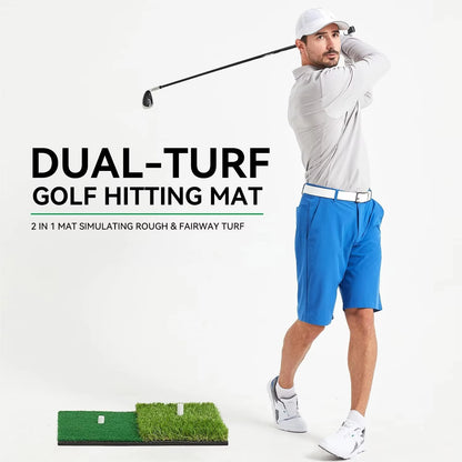 Portable Golf Hitting Mat with Tee Hole