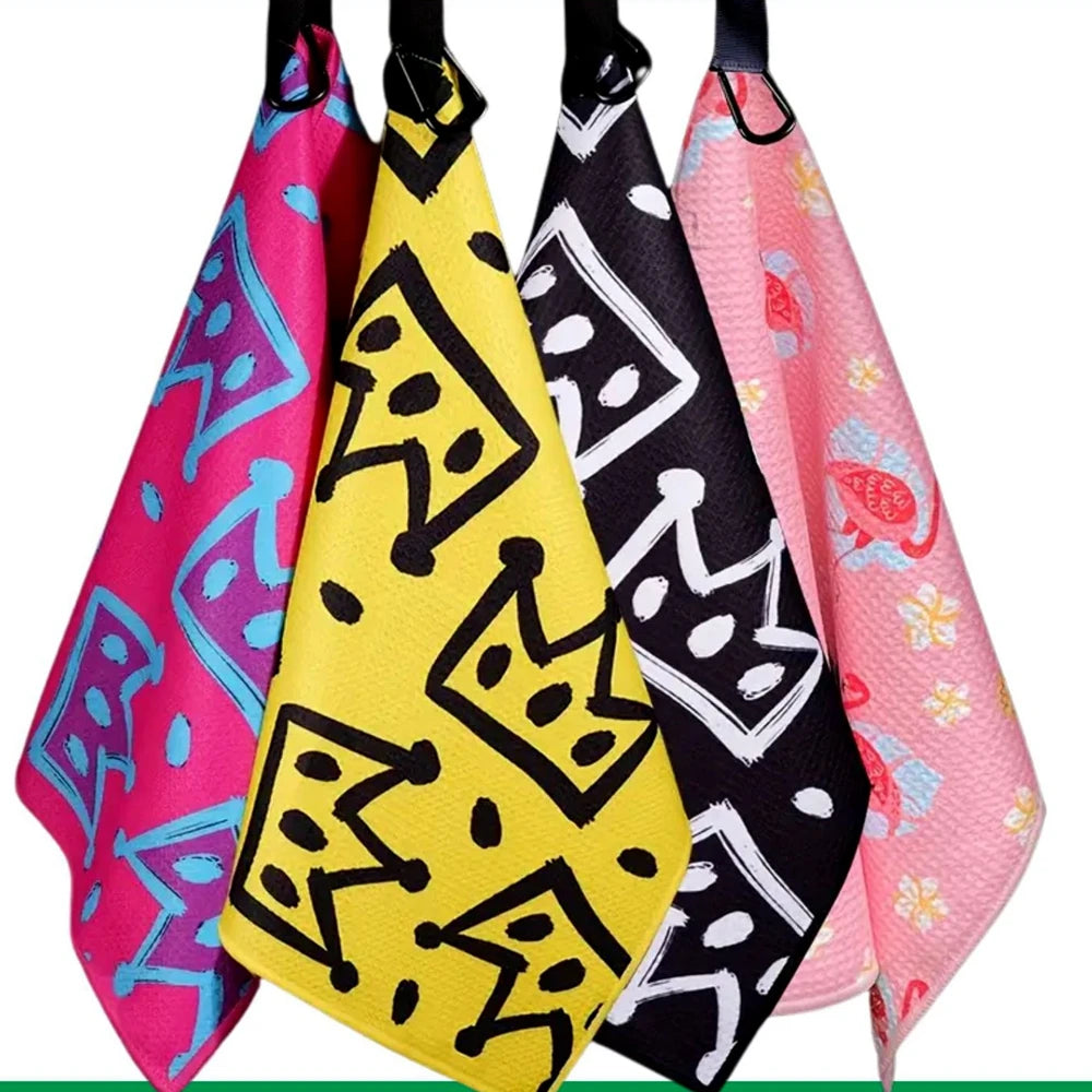 Geometric Print Golf Towel